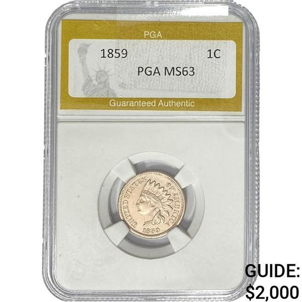 1859 Indian Head Cent PGA MS63