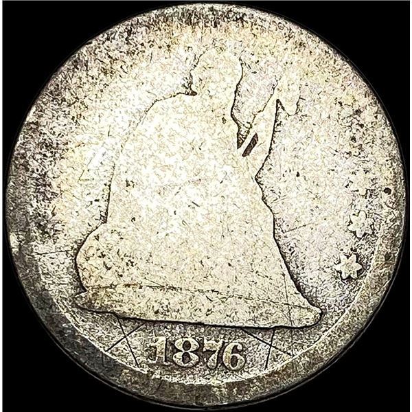 1876 Silver Seated Liberty Quarter NICELY CIRCULATED