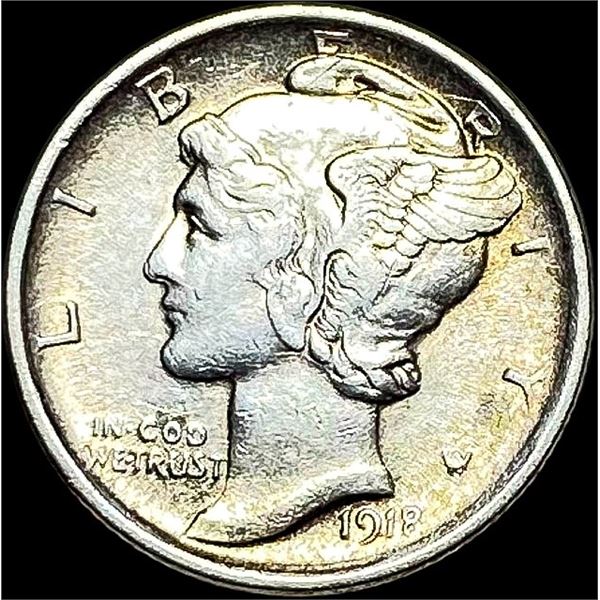 1918-D Silver Mercury Dime CLOSELY UNCIRCULATED