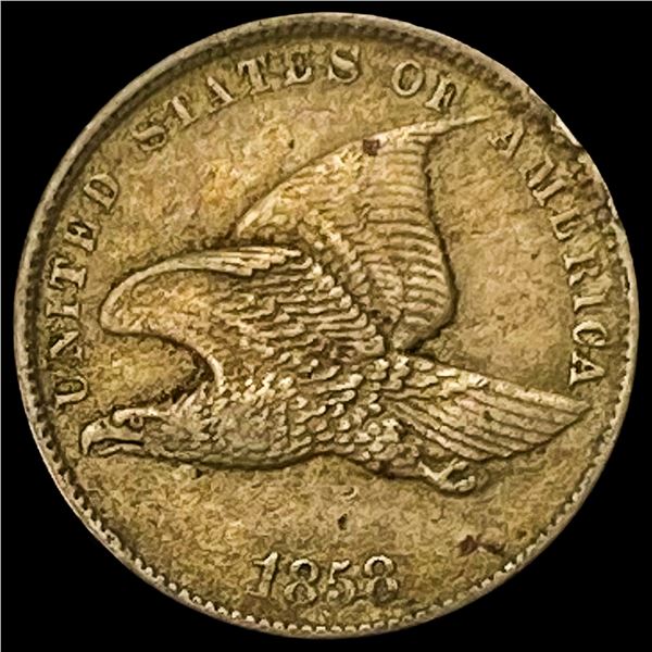 1858 Copper-Nickel Flying Eagle Cent CLOSELY UNCIRCULATED