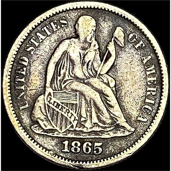 1865-S Silver Seated Liberty Dime LIGHTLY CIRCULATED