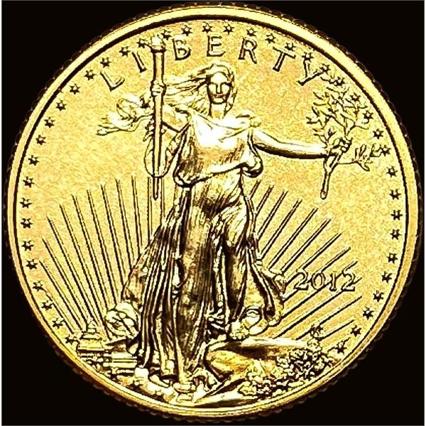 2012 1/10oz Gold American Eagle $5 SUPERB GEM BU