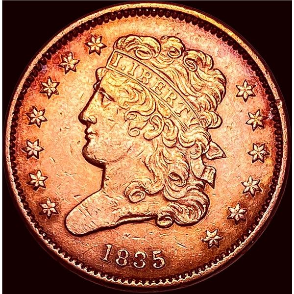 1835 Copper Coronet Head Half Cent UNCIRCULATED