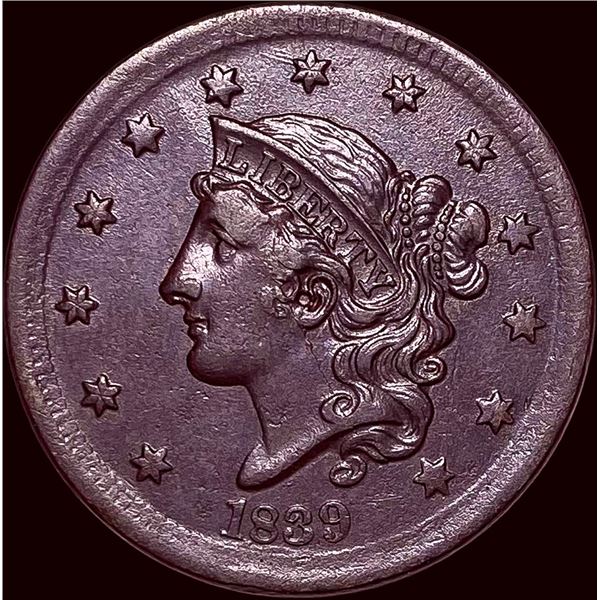 1839 Braided Hair Large Cent CLOSELY UNCIRCULATED