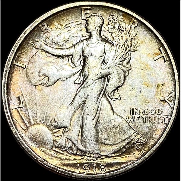 1918-S Silver Walking Liberty Half Dollar CLOSELY UNCIRCULATED