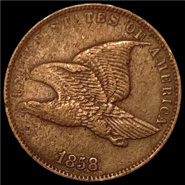 1858 Copper-Nickel Flying Eagle Cent NEARLY UNCIRCULATED