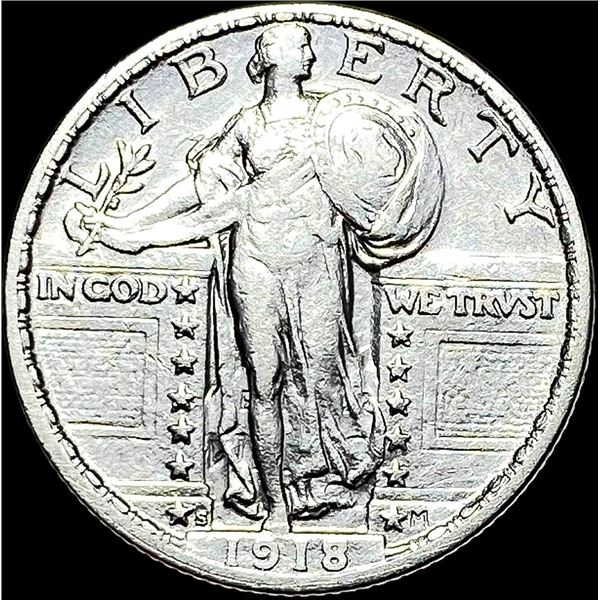 1918-S Silver Standing Liberty Quarter CLOSELY UNCIRCULATED