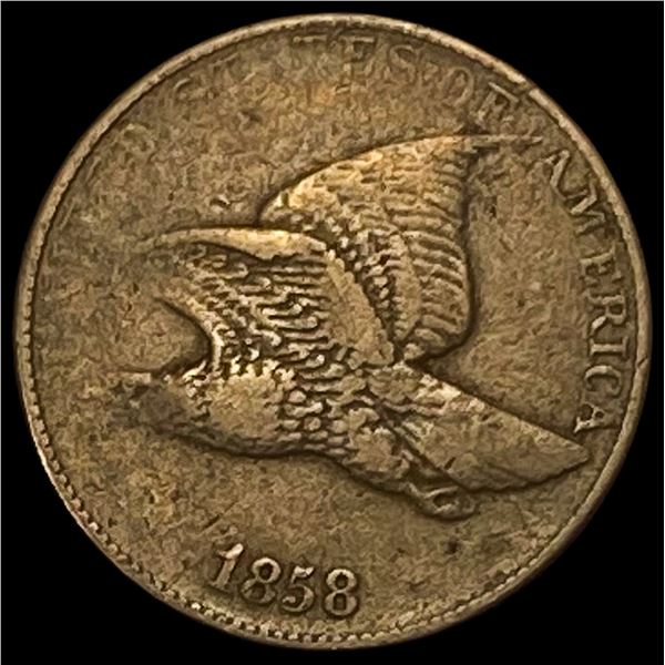 1858 Copper-Nickel Flying Eagle Cent NICELY CIRCULATED
