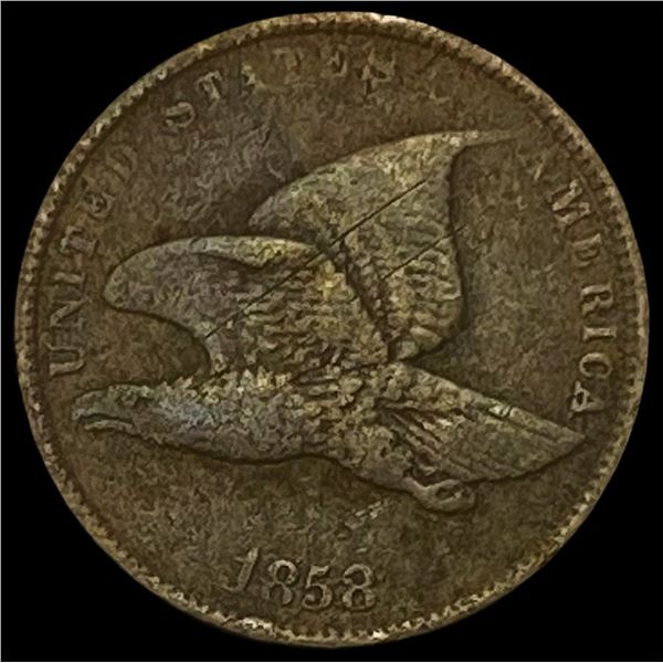 1858 Copper-Nickel Flying Eagle Cent NEARLY UNCIRCULATED