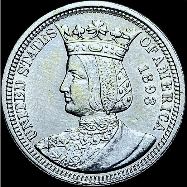 1893 Isabella Columbian Silver Quarter GEM BU