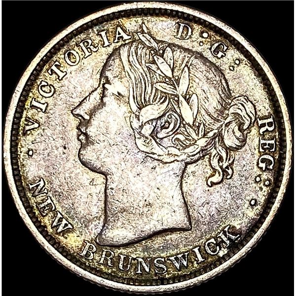 1864 New Brunswick Silver 20 Cents LIGHTLY CIRCULATED