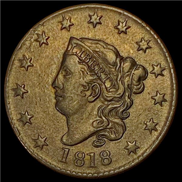 1818 Coronet Head Large Cent CLOSELY UNCIRCULATED