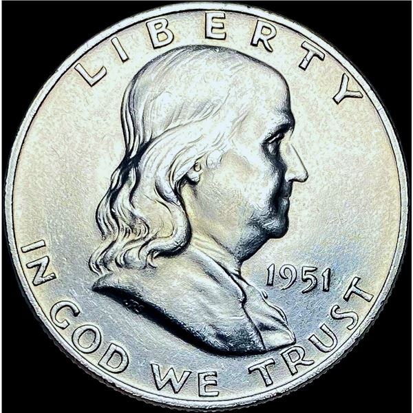 1951-D Silver Half Dollar Franklin FBL CHOICE BU