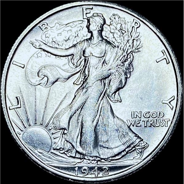 1942-S Silver Walking Liberty Half Dollar CHOICE BU
