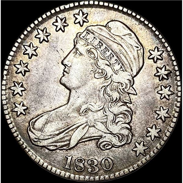 1830 Capped Bust Silver Half Dollar NEARLY UNCIRCULATED