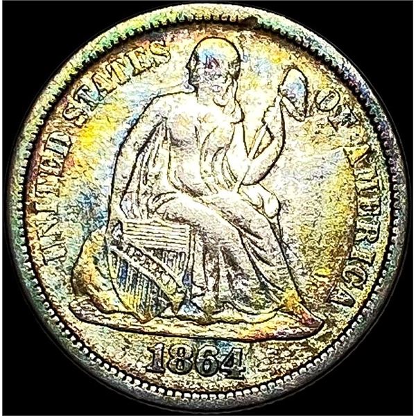 1864-S Silver Seated Liberty Dime LIGHTLY CIRCULATED