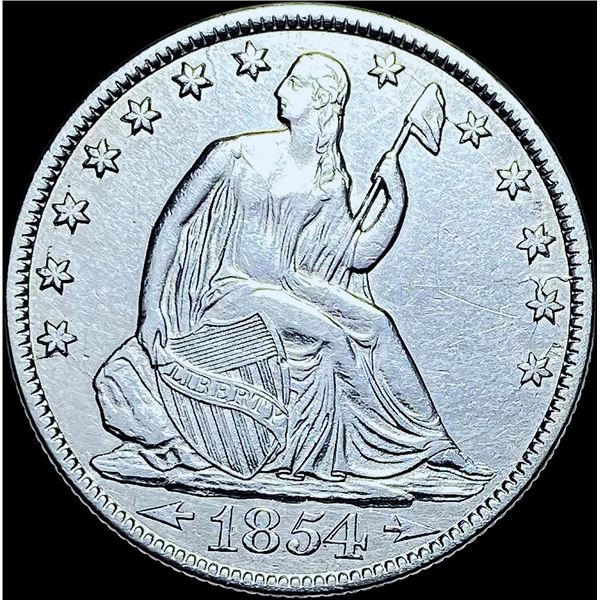 1854-O Silver Seated Liberty Half Dollar CHOICE BU