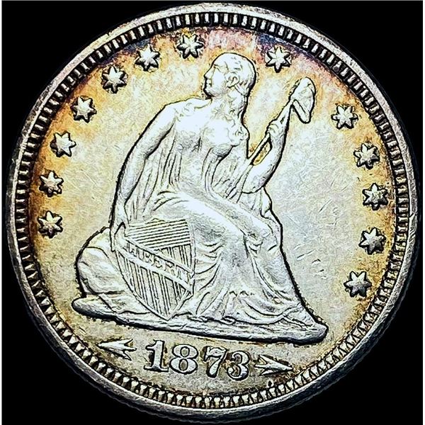 1873 Arrows Seated Liberty Quarter CHOICE AU