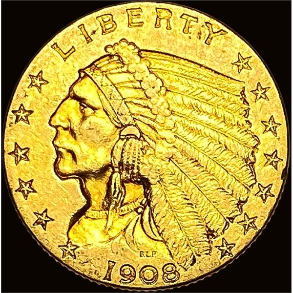 1908 Indian Head Gold $2.5 Quarter Eagle CLOSELY UNCIRCULATED