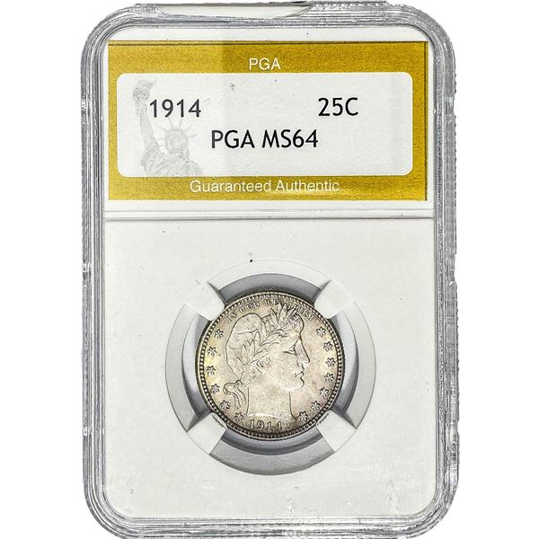 1914 Barber Quarter PGA MS64
