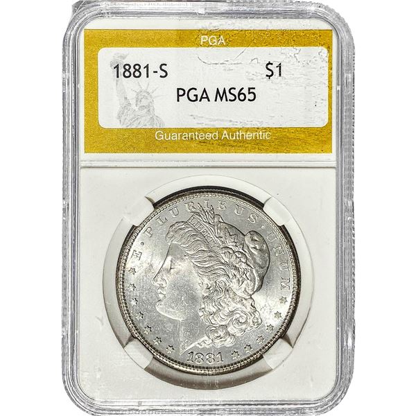 1881-S Morgan Silver Dollar PGA MS65