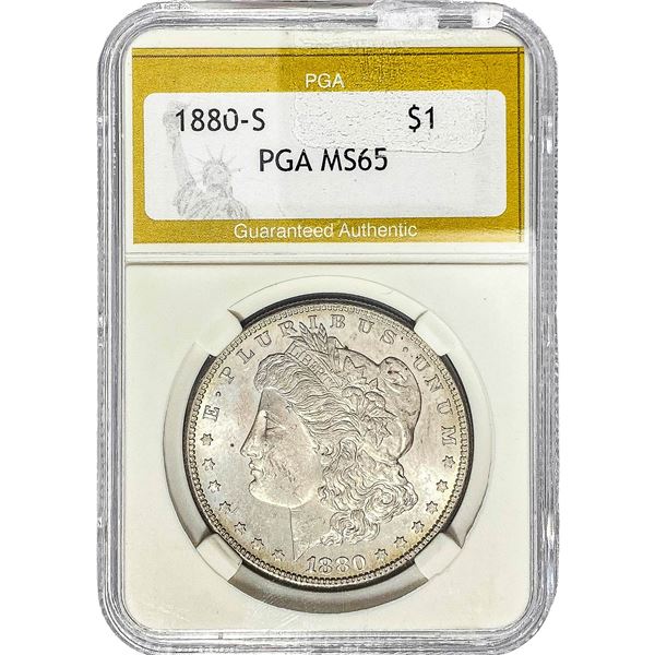 1880-S Morgan Silver Dollar PGA MS65