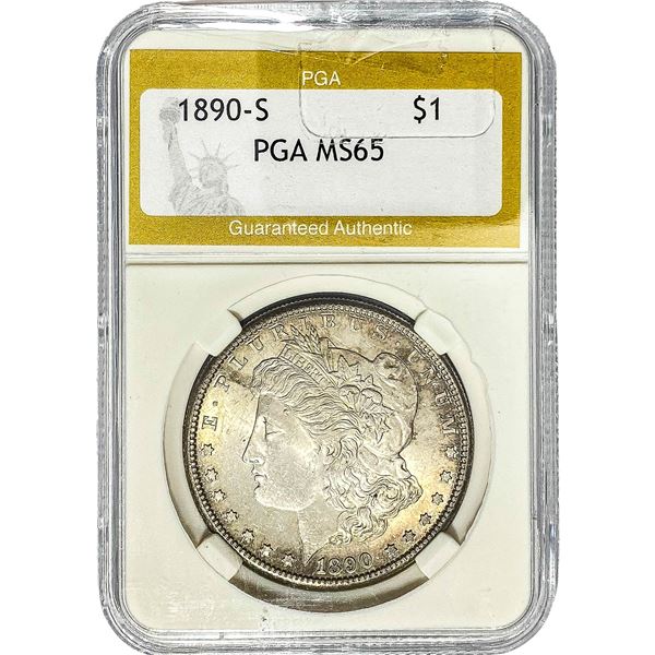1890-S Morgan Silver Dollar PGA MS65