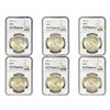 [6 Coins] 1925 GEM BU Silver Peace Dollars NGC MS63