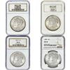 Image 1 : 1880-1888 GEM BU Morgan Silver Dollar Lot [4 Coins] NGC MS64