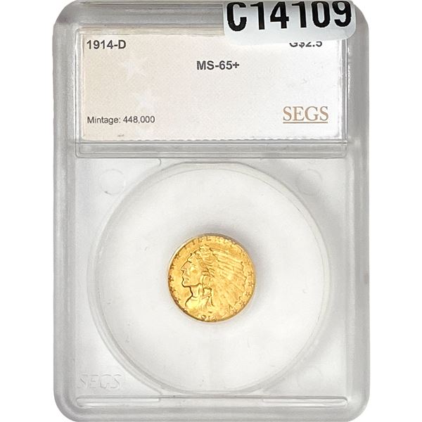 1914-D $2.50 Gold Quarter Eagle SEGS MS65+