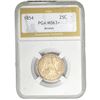 Image 1 : 1854 Arrows Seated Liberty Quarter PGA MS63+