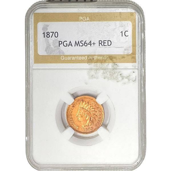 1870 Indian Head Cent PGA MS64+ RED