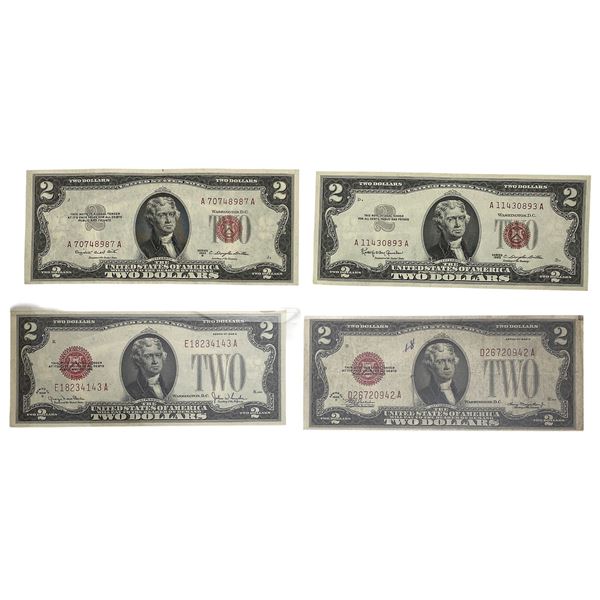 1928-1963 High Grade US $2 Federal Res Notes [4 Notes]