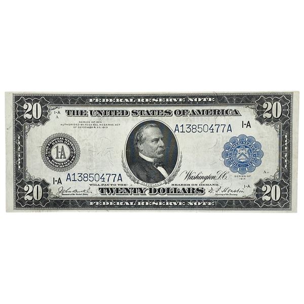 1914 High Grade US $20 Federal Reserve Note