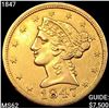 Image 1 : 1847 $5 Gold Half Eagle UNCIRCULATED