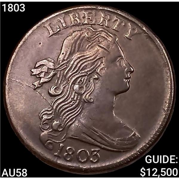 1803 Draped Bust Large Cent CHOICE AU