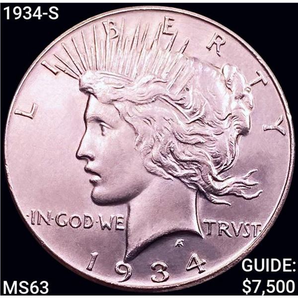 1934-S Silver Peace Dollar CHOICE BU