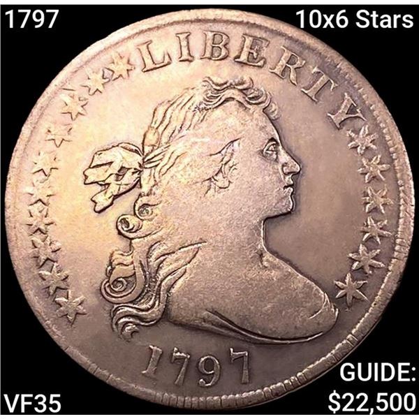 1797 10x6 Stars Draped Bust Dollar ABOUT UNCIRCULATED