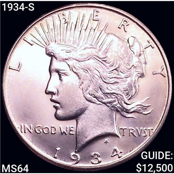 1934-S Silver Peace Dollar CHOICE BU