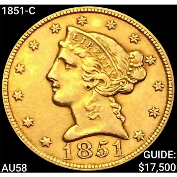 1851-C $5 Gold Half Eagle CHOICE AU
