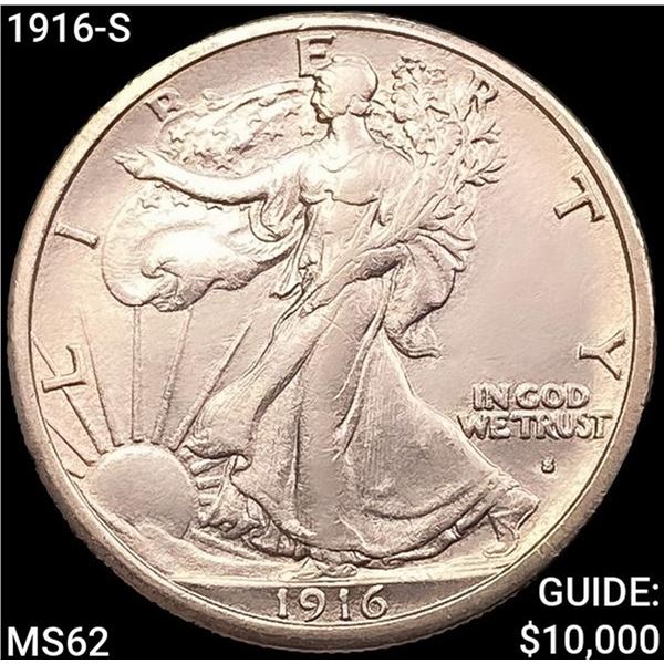 1916-S Walking Liberty Half Dollar UNCIRCULATED