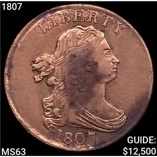 1807 Draped Bust Half Cent CHOICE BU