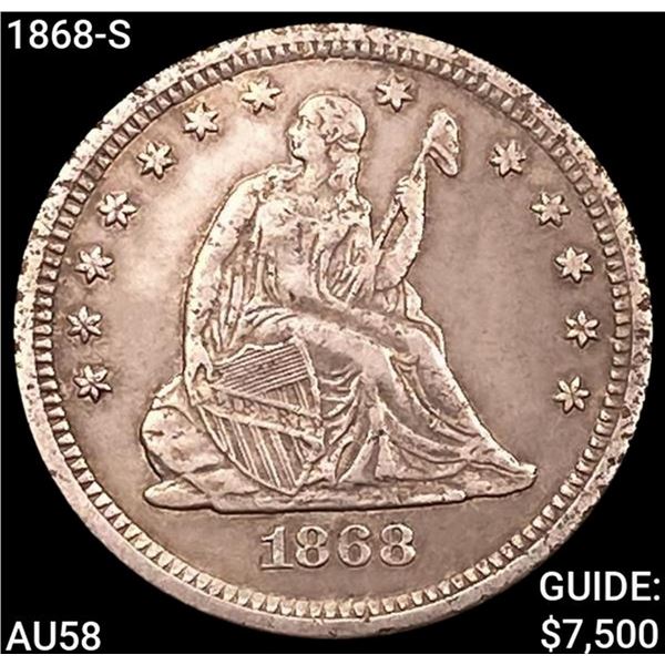 1868-S Seated Liberty Quarter CHOICE AU