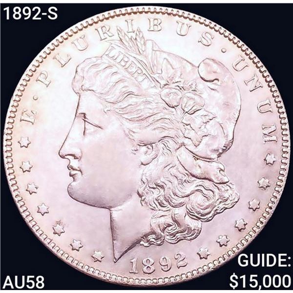 1892-S Morgan Silver Dollar CHOICE AU