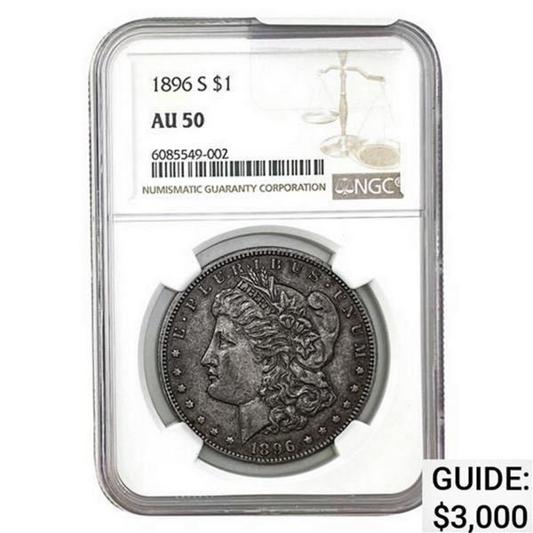 1896-S Morgan Silver Dollar NGC AU50