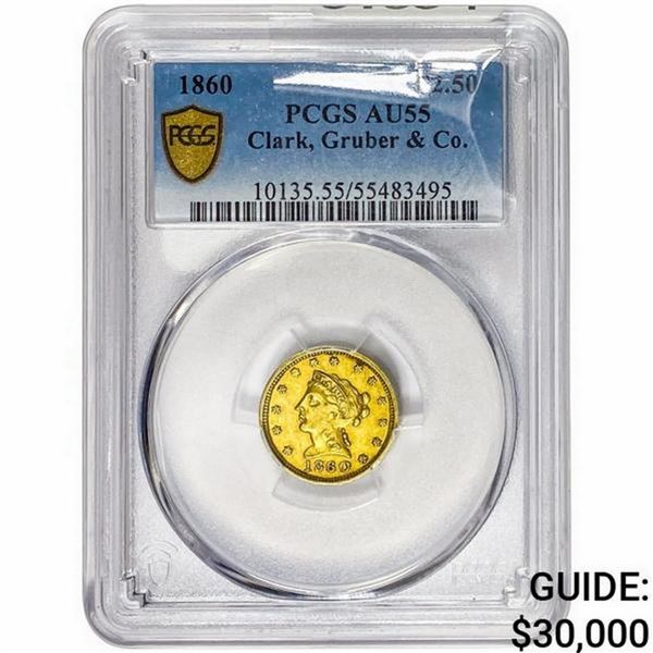 1860 $2.50 Gold Quarter Eagle PCGS AU55 Clark