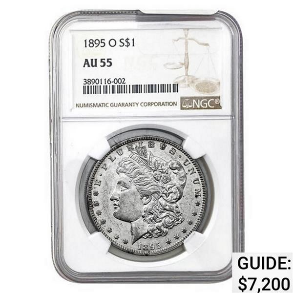 1895-O Morgan Silver Dollar NGC AU55