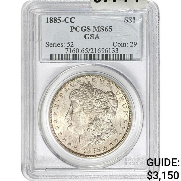 1885-CC Morgan Silver Dollar PCGS MS65