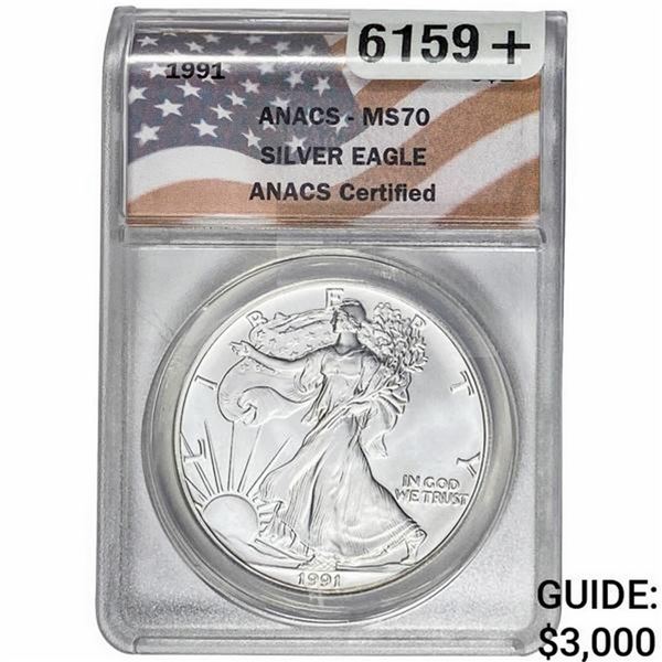 1991 Silver Eagle ANACS MS70
