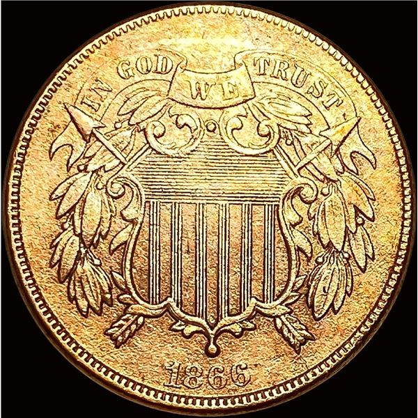 1866 Copper 2 Cents LIGHTLY CIRCULATED